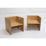 Vintage design kubusstoeltje van Van Dijk Toys